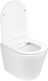 WeltWasser Унитаз подвесной Salzbach 004 GL-WT в комплекте с инсталляцией Marberg 410 с клавишей смыва хром матовый – фотография-5